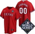 Texas Rangers Customized Red 2023 World Series Cool Base Jersey