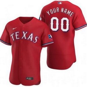 Texas Rangers Customized Red Authentic Jersey