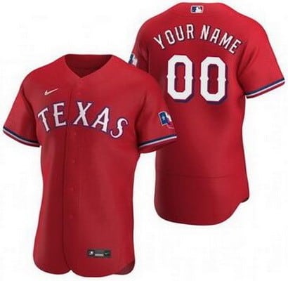 Texas Rangers Customized Red Authentic Jersey