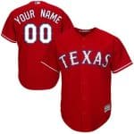 Texas Rangers Customized Red Cool Base Jersey