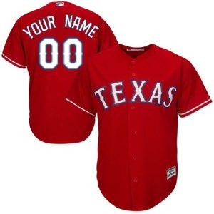 Texas Rangers Customized Red Cool Base Jersey
