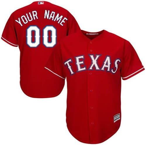 Texas Rangers Customized Red Cool Base Jersey