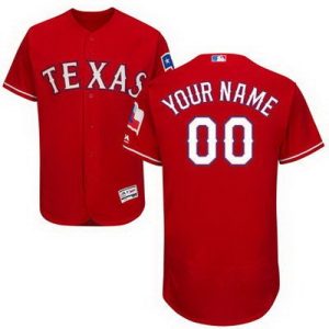 Texas Rangers Customized Red FlexBase Jersey