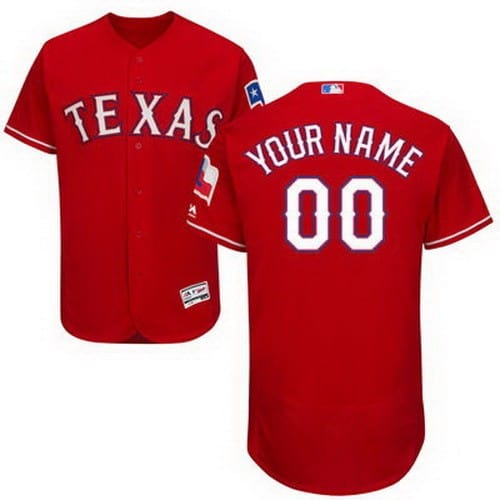 Texas Rangers Customized Red FlexBase Jersey
