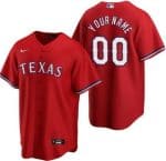 Texas Rangers Customized Red Nike Cool Base Jersey