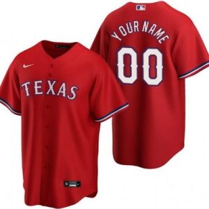 Texas Rangers Customized Red Nike Cool Base Jersey