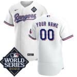 Texas Rangers Customized White 2023 World Series Authentic Jersey