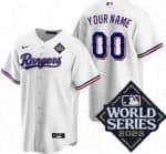 Texas Rangers Customized White 2023 World Series Cool Base Jersey