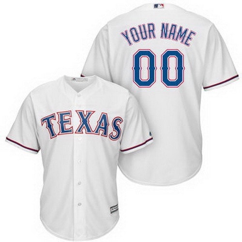 Texas Rangers Customized White Cool Base Jersey