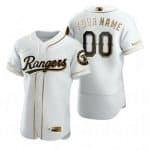 Texas Rangers Customized White Gold 2020 FlexBase Jersey