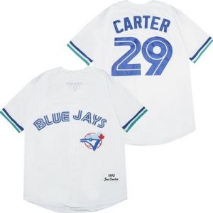 Toronto Blue Jays #29 Joe Carter White 1993 Throwback Jersey