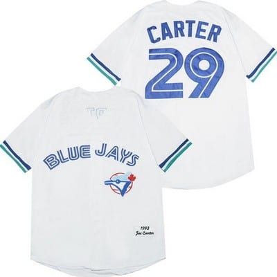 Toronto Blue Jays #29 Joe Carter White 1993 Throwback Jersey