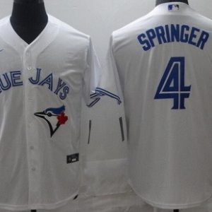 Toronto Blue Jays #4 George Springer White Cool Base Jersey