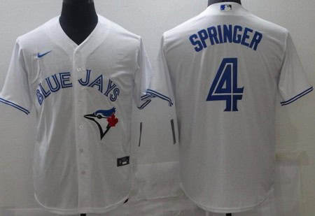 Toronto Blue Jays #4 George Springer White Cool Base Jersey