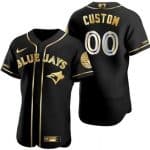 Toronto Blue Jays Customized Black Gold Authentic Jersey