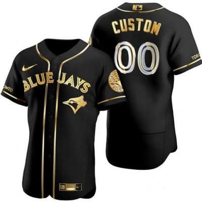 Toronto Blue Jays Customized Black Gold Authentic Jersey