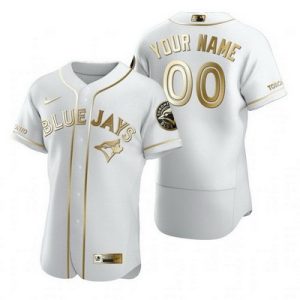 Toronto Blue Jays Customized White Gold 2020 FlexBase Jersey