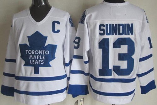 Toronto Maple Leafs #13 Mats Sundin White Throwback Jersey