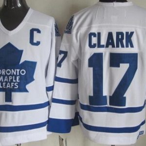 Toronto Maple Leafs #17 Wendel Clark White CCM Throwback Jersey