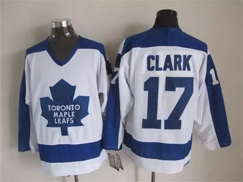 Toronto Maple Leafs #17 Wendel Clark White Throwback Jersey