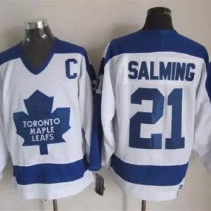 Toronto Maple Leafs #21 Borje Salming White Throwback Jersey