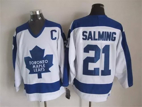 Toronto Maple Leafs #21 Borje Salming White Throwback Jersey