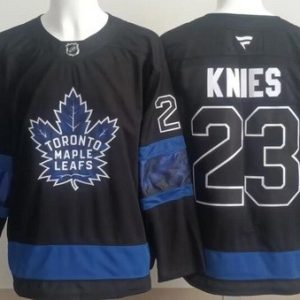 Toronto Maple Leafs #23 Matthew Knies Black Alternate Authentic Jersey
