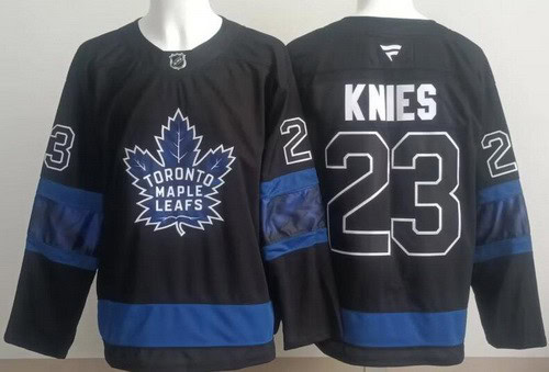 Toronto Maple Leafs #23 Matthew Knies Black Alternate Authentic Jersey
