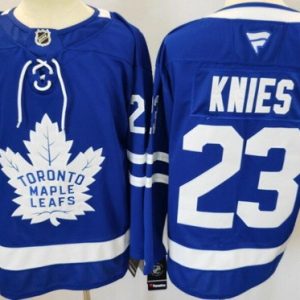 Toronto Maple Leafs #23 Matthew Knies Blue Authentitc Jersey