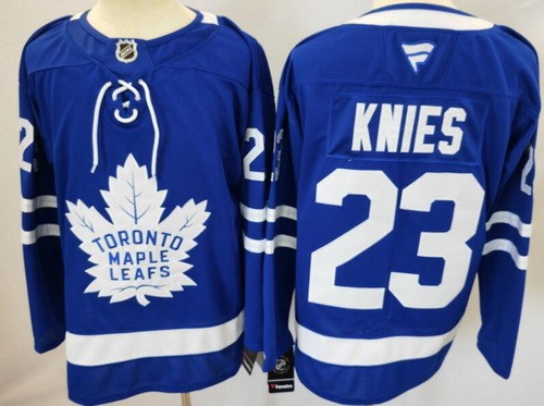 Toronto Maple Leafs #23 Matthew Knies Blue Authentitc Jersey