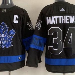 Toronto Maple Leafs #34 Auston Matthews Black Alternate Adidas Authentic Jersey