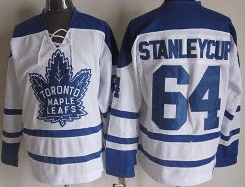 Toronto Maple Leafs #64 Stanleycup White Third Throwback Jersey