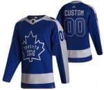Toronto Maple Leafs Customized Blue 2021 Reverse Retro Authentic Jersey