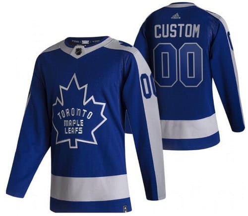 Toronto Maple Leafs Customized Blue 2021 Reverse Retro Authentic Jersey