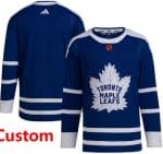 Toronto Maple Leafs Customized Blue 2022 Reverse Retro Authentic Jersey