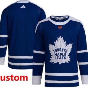 Toronto Maple Leafs Customized Blue 2022 Reverse Retro Authentic Jersey