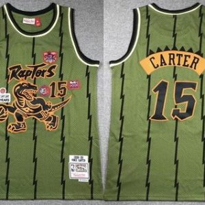 Toronto Raptors #15 Vince Carter Olive Military Flight Swingman Jersey