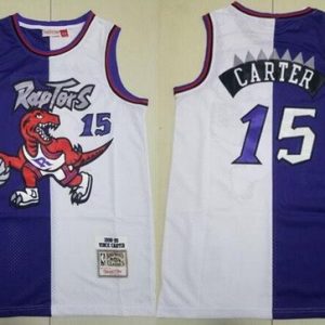 Toronto Raptors #15 Vince Carter Purple White Split 1998 Throwback Swingman Jersey