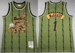 Toronto Raptors #1 Tracy McGrady Olive Military Flight Swingman Jersey