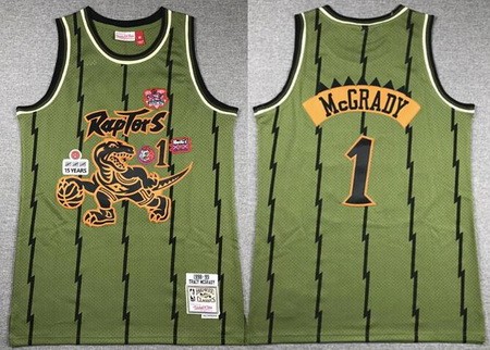 Toronto Raptors #1 Tracy McGrady Olive Military Flight Swingman Jersey