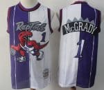 Toronto Raptors #1 Tracy McGrady Purple White Split 1998 Throwback Swingman Jersey