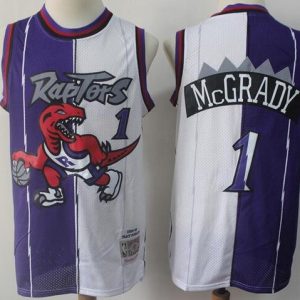 Toronto Raptors #1 Tracy McGrady Purple White Split 1998 Throwback Swingman Jersey