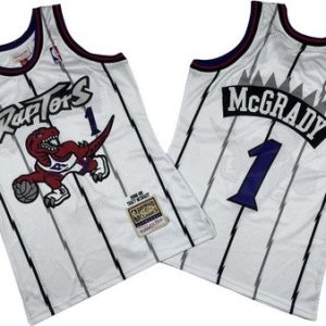 Toronto Raptors #1 Tracy McGrady White 1998 Throwback Swingman Jersey