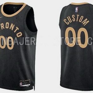 Toronto Raptors Custom Black 2022 City Icon Heat Press Jersey