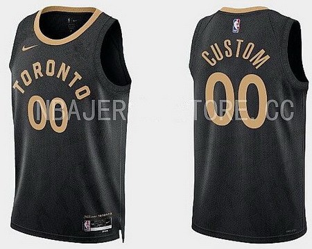 Toronto Raptors Custom Black 2022 City Icon Heat Press Jersey