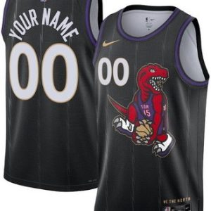 Toronto Raptors Custom Black 2024 City Heat Press Jersey