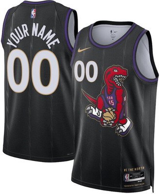 Toronto Raptors Custom Black 2024 City Heat Press Jersey