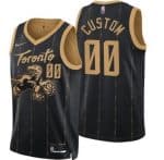 Toronto Raptors Custom Black City Diamond 75th Icon Hot Press Jersey