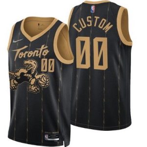 Toronto Raptors Custom Black City Diamond 75th Icon Hot Press Jersey