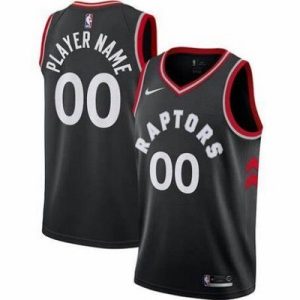 Toronto Raptors Custom Black Icon Hot Press Jersey